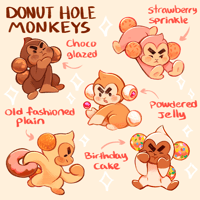 Image 3 of Donut Hole Monkey Sticker Sheet