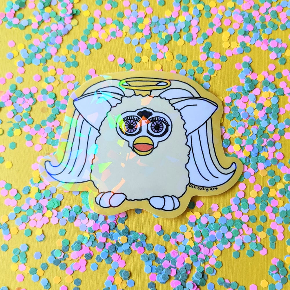Image of Angel Furby Sticker