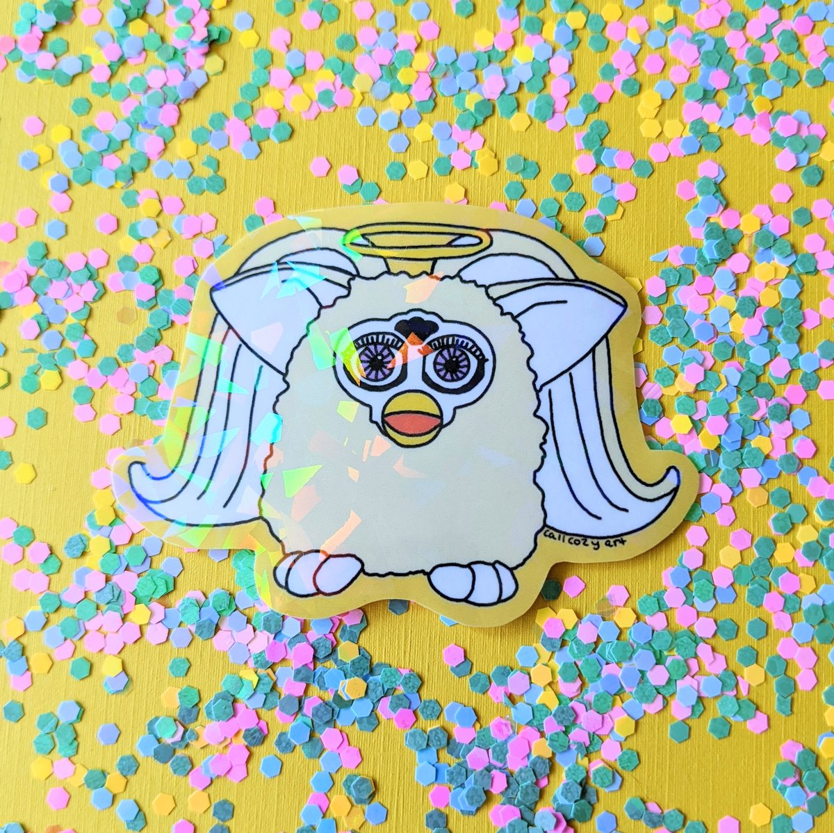 Angel Furby Sticker | Calicozy Art