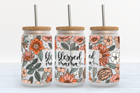 Blessed Mama Glass Can Tumbler 