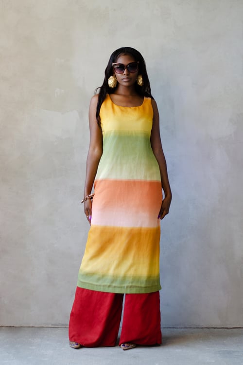 Image of Vintage Mimosa Sunrise Ombré Overlay Dress