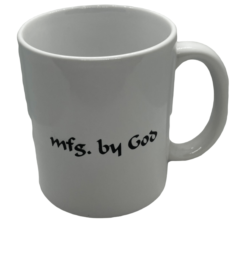 Image of MFG. BY GOD COFFEE MUG