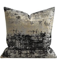 Image 1 of Black Gold Splash Jacquard Pillow Covers (1)
