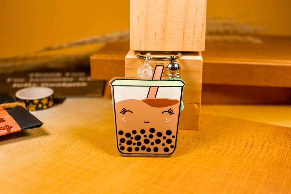 Image of Tassel Boba Milk Tea Keychain