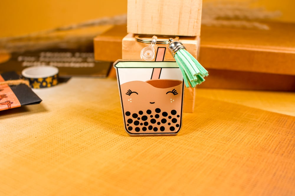 Image of Tassel Boba Milk Tea Keychain