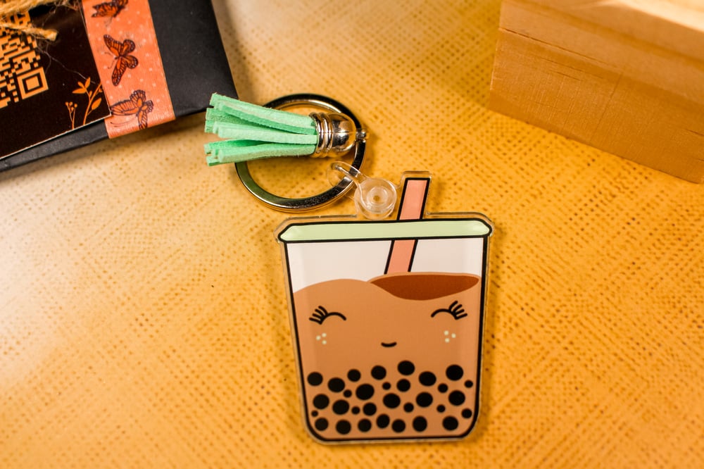 Image of Tassel Boba Milk Tea Keychain