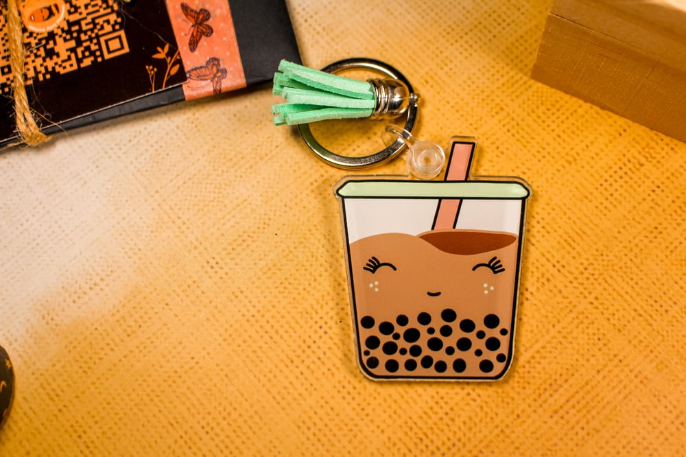 Image of Tassel Boba Milk Tea Keychain
