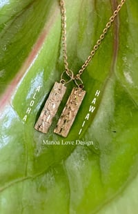 Image 2 of 14k vintage Hawaiian bar pendant 