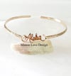 14k solid gold aloha cuff bracelet 