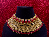 Image 1 of Relishing Bridal Kundan Set  - Maroon Delight