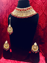 Image 4 of Relishing Bridal Kundan Set  - Maroon Delight