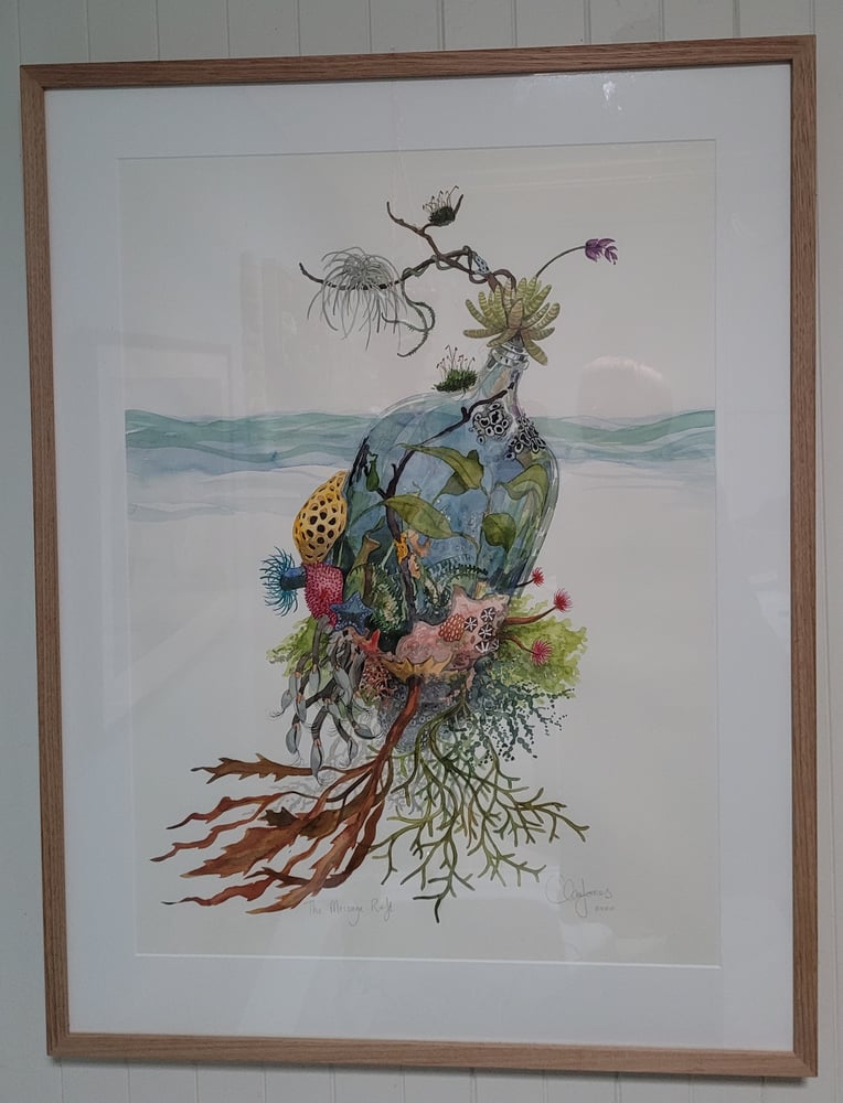 Image of Bottle Raft original (framed original)