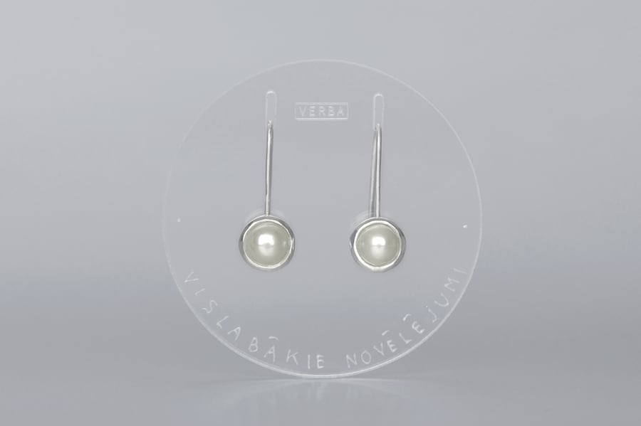 Image of "Best wishes" silver earrings with pearls  · FAUSTA OMNIA  ·