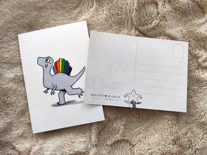 Image of Queerosaur pride postcards