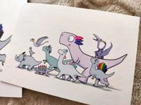 Image 3 of Queerosaur pride postcards