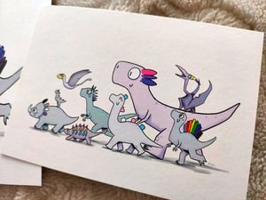 Queerosaur pride postcards