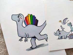 Image of Queerosaur pride postcards