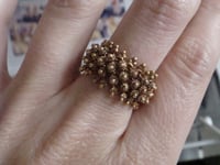 Image 2 of Victorian 18ct 18k yellow gold chain link mess ring flexible-RARE