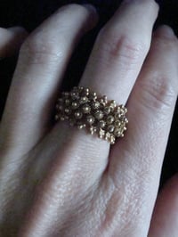 Image 4 of Victorian 18ct 18k yellow gold chain link mess ring flexible-RARE