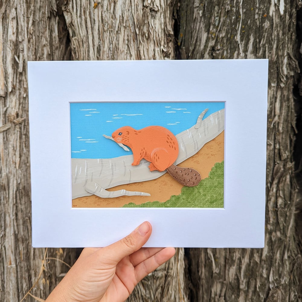 Image of Cut paper beaver