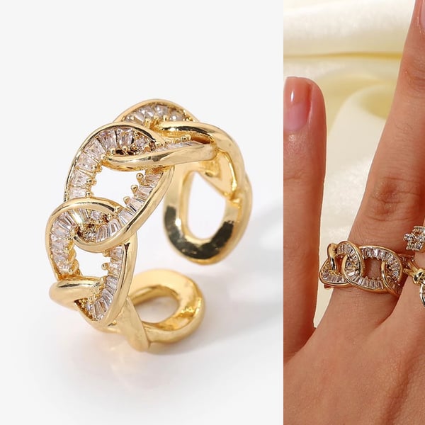 Image of Adjustable Shiny Zircon Ring 