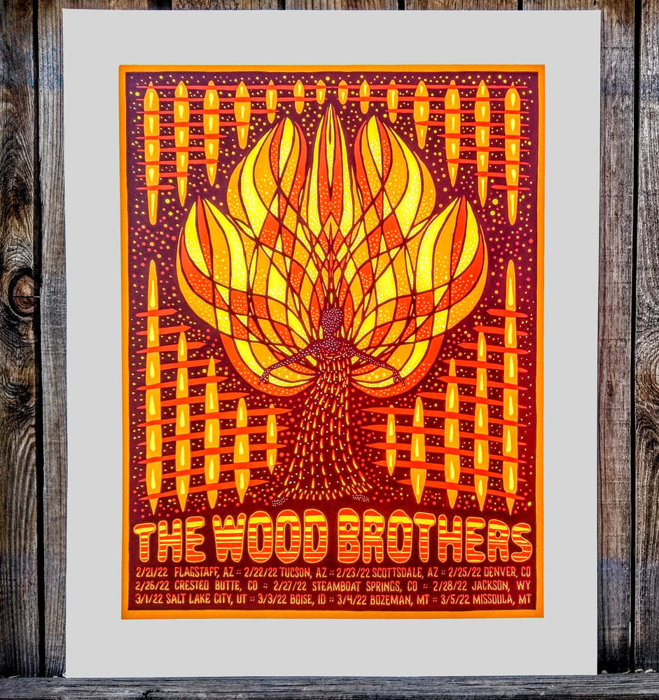 Image of "Lady Flame" - The Wood Brothers Tour Print On Grey