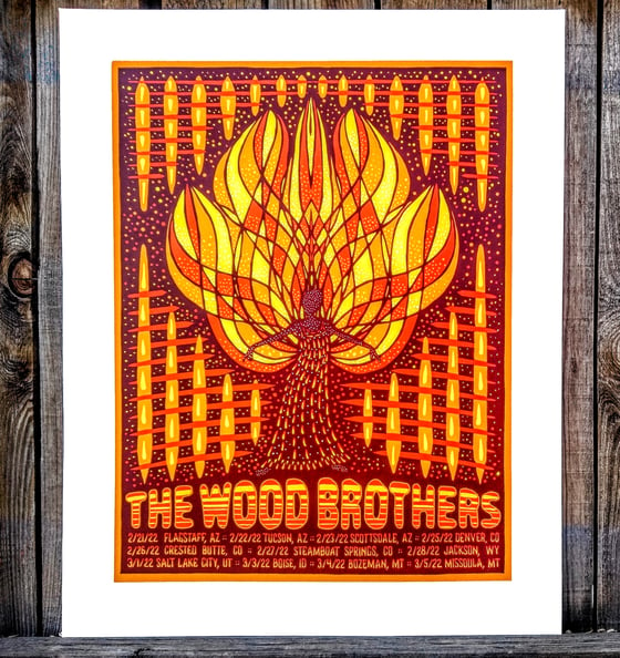Image of "Lady Flame" - The Wood Brothers Tour Print On White