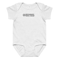 Image 5 of Baby jersey bodysuit with Orthodox saying