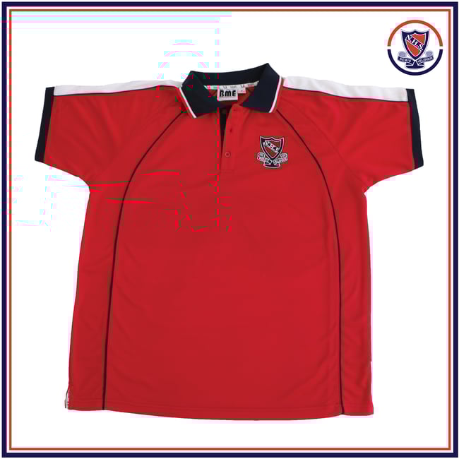 NHS Unisex Sport Polo Red/Navy $40.50