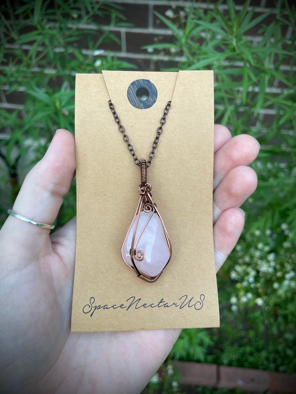 rose quartz necklace