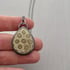 Sterling Silver and Coral Fossil Stone Teardrop Necklace Image 4