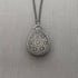 Sterling Silver and Coral Fossil Stone Teardrop Necklace Image 2