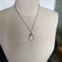 Sterling Silver and Coral Fossil Stone Teardrop Necklace Image 3