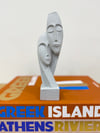 Cycladic Intertwined Faces Statue (light grey)