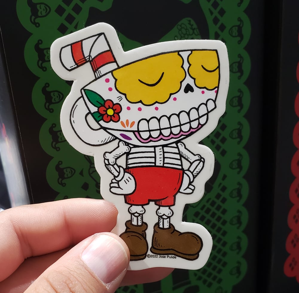 Cuphead Calavera Vinyl Sticker