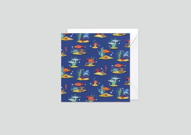 Carte illustrée "Plongée et exploration"