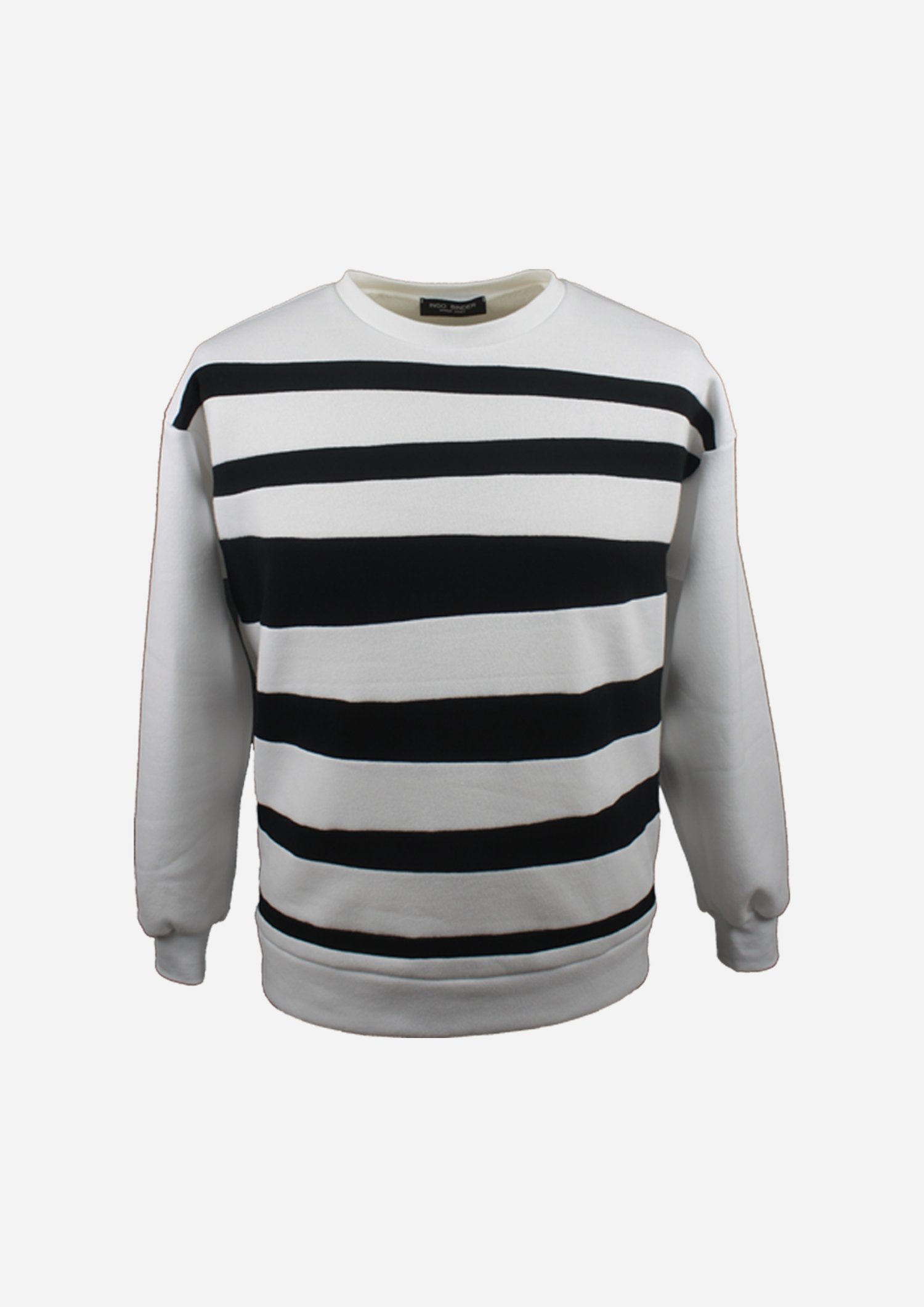 THE Sweater asymmetric, black striped