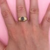 Oval Ribbed Signet Ring