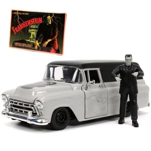 Image of Hollywood Rides Universal Monsters Frankenstein 1957 Chevy Suburban 1:24 Scale Die-Cast Metal Vehicl
