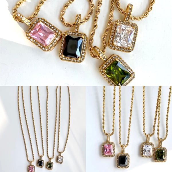 Image of Zircon Stone Necklace 