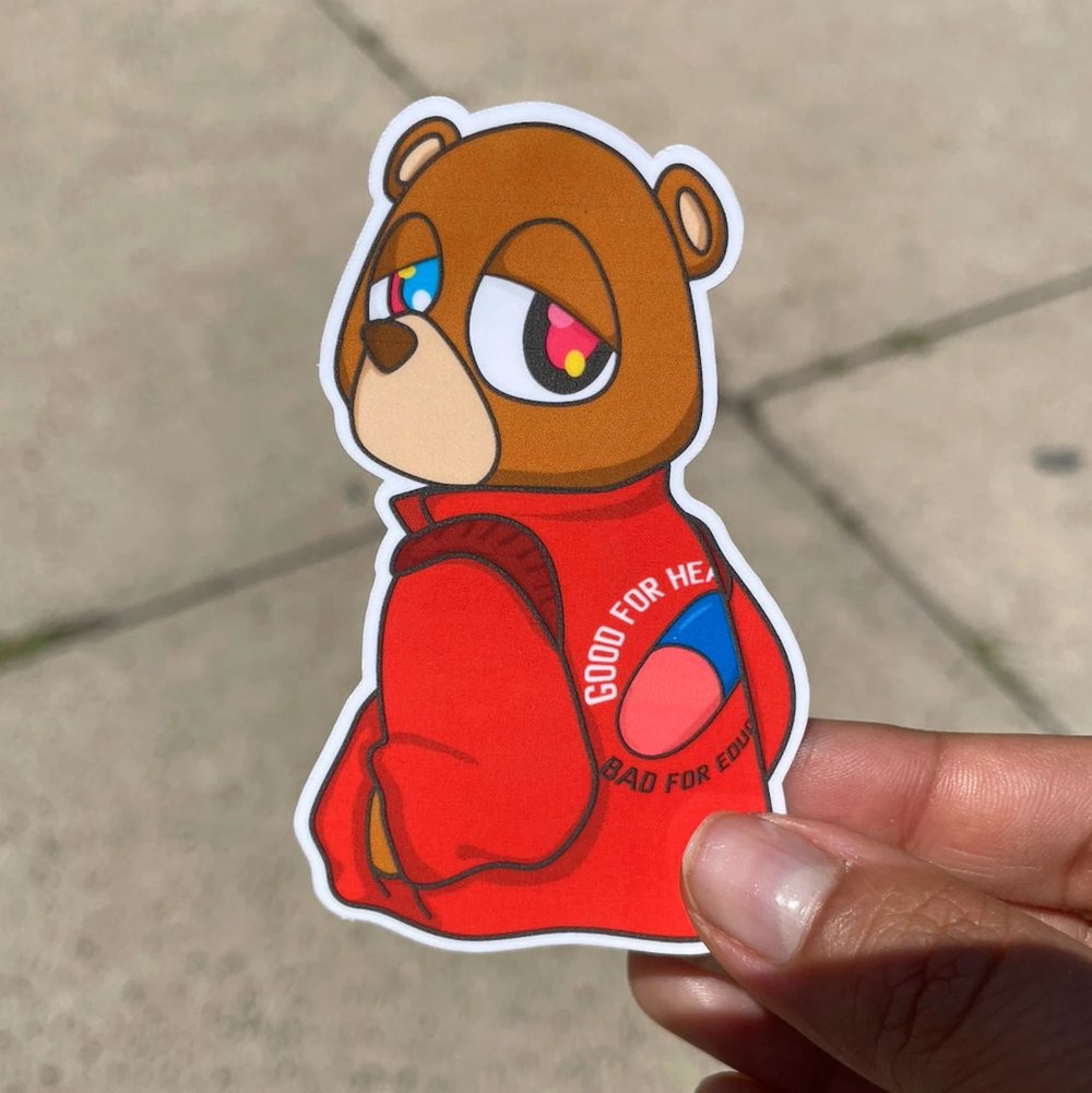 Graduation Bear x AKIRA Kanye West Waterproof Sticker