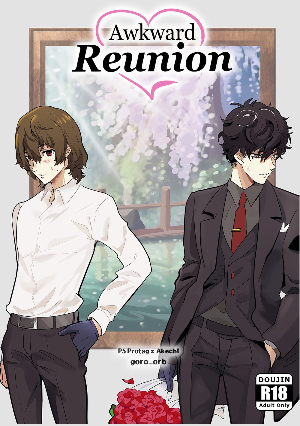 (Doujin + Merch bundle) 🌸 P5R Joker x Akechi doujinshi [Awkward Reunion]