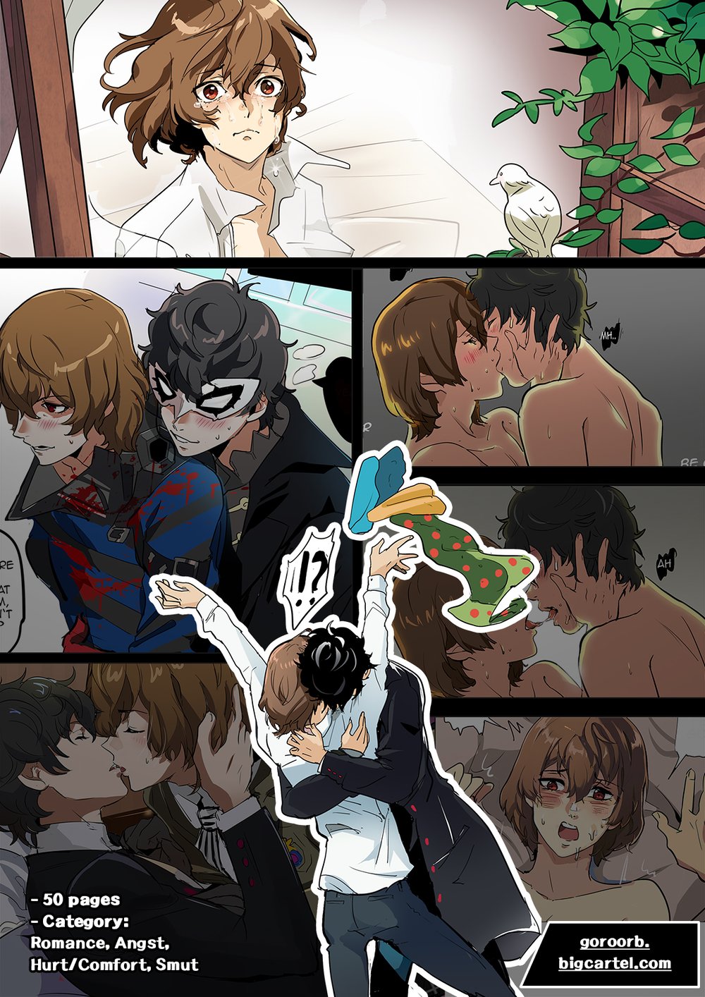 (Doujin + Merch bundle) 🌸 P5R Joker x Akechi doujinshi [Awkward Reunion]