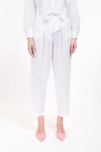 Image 2 of PANTALONE PILLY SANGALLO MICROFIORE BIANCO €139 - 50%