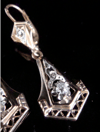 FRENCH EDWARDIAN 18CT YELLOW GOLD NATURAL DIAMOND DORMEUSE DROP EARRINGS