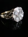 Victorian 18ct yellow gold large old mine cut diamond 1.75ct cluster ring 