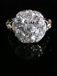 Image 3 of Victorian 18ct yellow gold large old mine cut diamond 1.75ct cluster ring 