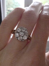 Image 4 of Victorian 18ct yellow gold large old mine cut diamond 1.75ct cluster ring 