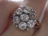 Image 5 of Victorian 18ct yellow gold large old mine cut diamond 1.75ct cluster ring 