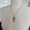 Sterling Silver and Calligraphy Stone Necklace